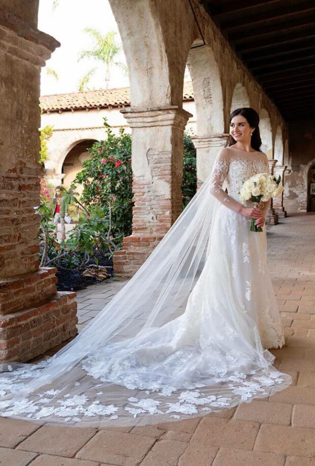 Mira bride wearing custom Messa gown