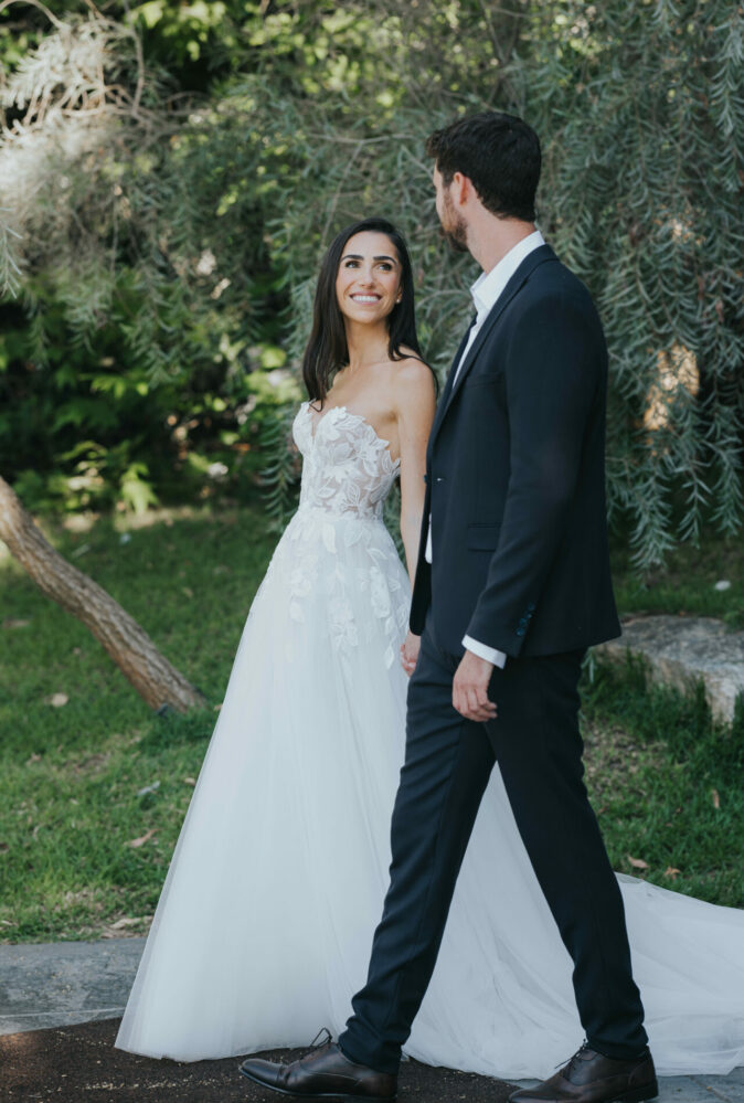 Rotem Herzog wearing Nelly gown