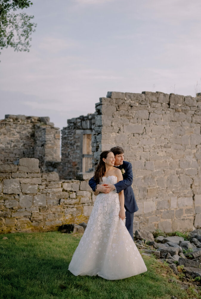 Rachel Shustak Powell in Nessia gown