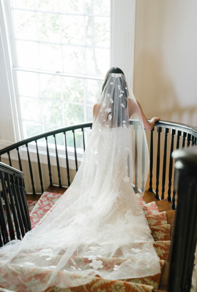 Amanda Nelson in Karlee gown and matching veil