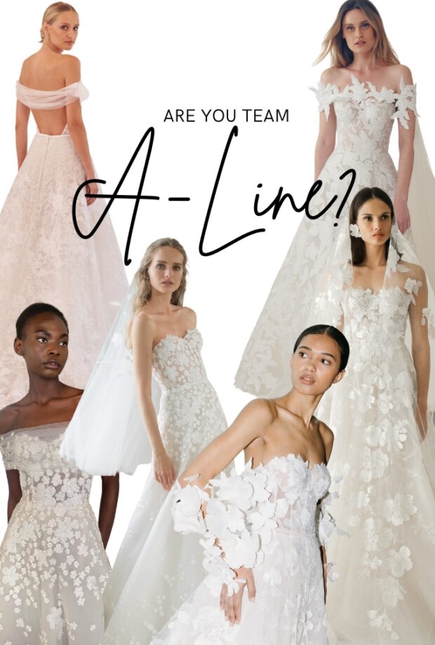 Is an A-line silhouette your perfect match? Presenting the elegance of Mira Zwillinger’s A-line gowns.